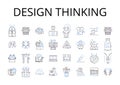 Design thinking line icons collection. Creative process, Strategic approach, Innovative mindset, Problem-solving