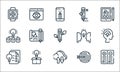 Design thinking line icons. linear set. quality vector line set such as advantage, cloud, files, target, light bulb, light bulb,