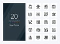 20 Design Thinking Outline icon for presentation Royalty Free Stock Photo