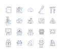 Design thinking outline icons collection. Design, Thinking, Creativity, Innovation, Problem-solving, Ideation
