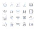 Design thinking outline icons collection. Design, Thinking, Creativity, Innovation, Problem-solving, Ideation