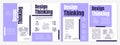 Design thinking process purple brochure template