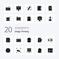 20 Design Thinking Solid Glyph icon Pack like design cup pad coffee object