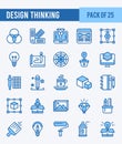 25 Design Thinking. Two Color icons Pack. vector illustration