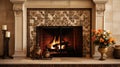 design tile fireplace Royalty Free Stock Photo