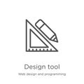 design tool icon vector from web design and programming collection. Thin line design tool outline icon vector illustration. Royalty Free Stock Photo