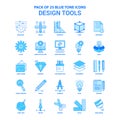 Design Tools Blue Tone Icon Pack - 25 Icon Sets