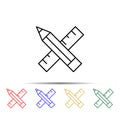 design tools multi color style icon. Simple thin line, outline vector of web icons for ui and ux, website or mobile application Royalty Free Stock Photo