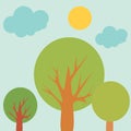 Design of trees summer in a soft and colour background for any template and social media post Royalty Free Stock Photo