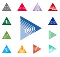 Design triangle, arrow vector logo template. Speed