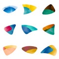 Design triangle, leaves, liver, eyes, circular arr
