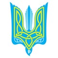 Design with the Trident - the main element of the state emblem of Ukraine in the form of a golden trident of a special