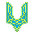 Design with the Trident - the main element of the state emblem of Ukraine in the form of a golden trident of a special