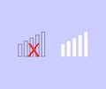 Design of two signal icons ranging from bad to good signals