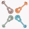 Design of ukulele ilustration in a soft colour background for any template and social media post