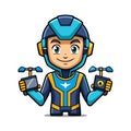 Design Unique Techie Drone Operator Character Royalty Free Stock Photo