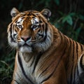 Photo of a bengal tiger with natural habitat background. Majestic wild cat. Royalty Free Stock Photo