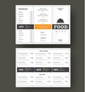 Design vector folding menu for cafes and restaurants with vertical and horizontal blocks for text and shares