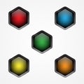 Design vector hexagon button for web button icon Royalty Free Stock Photo