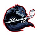 Wolf hockey sport logo