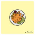 Design vector illustration grilled chicken