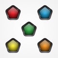 Design vector pentagon button for web button icon Royalty Free Stock Photo