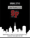 Design vector skyline varsity san fransisco