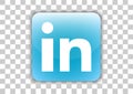 Linkedin social media Icon button with symbol Inside Royalty Free Stock Photo