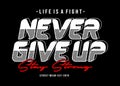 Design vector typography NEVER GIVE UP Royalty Free Stock Photo