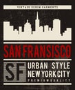 Design vector skyline varsity san fransisco