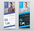 Design of vector universal white and black roll-up banners with