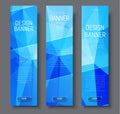 Design vertical banners with abstract blue polygonal background Royalty Free Stock Photo