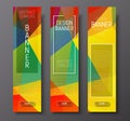 Design vertical banners with polygonal multi-colored background Royalty Free Stock Photo