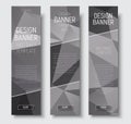 Design of vertical web banners. Template abstract gray polygonal Royalty Free Stock Photo