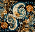 Design vintage fabric floral decorative pattern background paisley background textile seamless ornamental Royalty Free Stock Photo