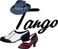 Design of vintage shoes and hat Royalty Free Stock Photo