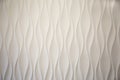 Design of wall panels. White panel. Gypsum panels. Realistic 3d design, embossed wave. Future liquid modern interior of gypsum stu Royalty Free Stock Photo