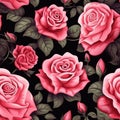 Design of watercolored seamless floral pattern