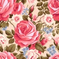 Design of watercolored seamless floral pattern