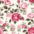 Design of watercolored seamless red roses pattern