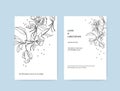 Design of wedding invitation layouts with floral elements in a minimalist style. Royalty Free Stock Photo