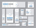 Design of white banners of standard sizes with a place for a photo