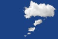 Design white thought bubble is cloud on the blue Royalty Free Stock Photo