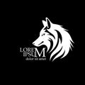 white wolf print logo. hand drawing. Not AI, Vector illustration Vector illustration