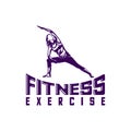 Design Woman fitness exercise logo vector. Gymnastics Active and healthy Logo. Sexy body vector. Crossfit and zumba dancing.