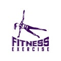 Design Woman fitness exercise logo vector. Gymnastics Active and healthy Logo. Sexy body vector. Crossfit and zumba dancing.