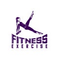 Design Woman fitness exercise logo vector. Gymnastics Active and healthy Logo. Sexy body vector. Crossfit and zumba dancing.