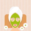 design woman in natural mask . Vector illustration