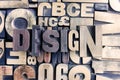 Design word on letterpress Royalty Free Stock Photo