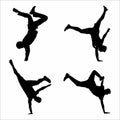 collection of silhouettes of people in a free style, on a white background Royalty Free Stock Photo